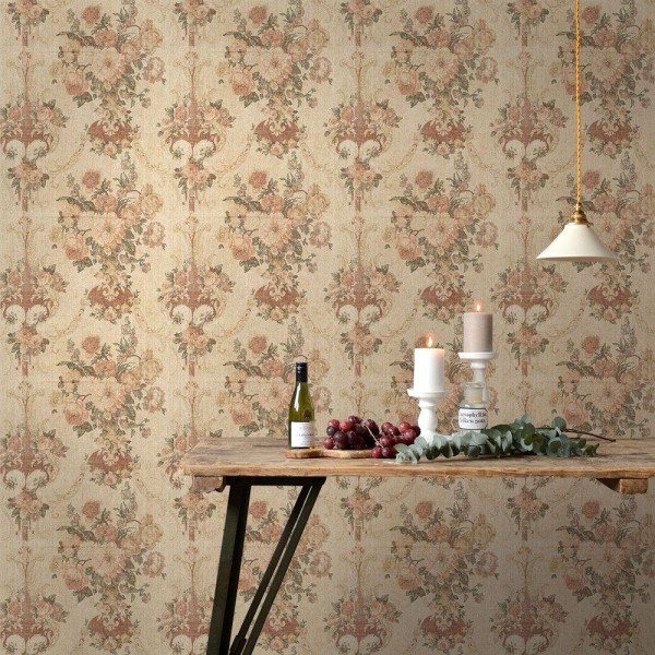 FLAX WALLPAPER | Antique Flower | FWP-AFW-01